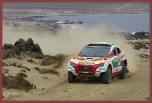 Nani Roma havde problemer med navigationen, men hans helt nye Mitsubishi Racing Lancer er fortsat med i Dakar-rallyet.