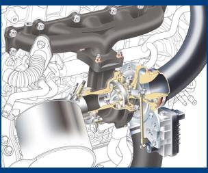 Detalje fra Volvos 2,4 liters turbodieselmotor