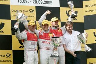Tre-dobbelt triumf for Audi med Tom Kristensen på en sikker andenplads i karrierens tredjesidste DTM-løb 