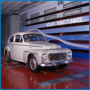   Volvo 544 testes i Volvo's nye vindtunnel i 1960. 