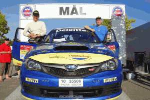 Smilene var fremme, da Christian Jensen og Søren Tøndborg kom i mål i weekendens DM-rally. Efter længere tids udviklingsarbejde er deres nye Subaru Impreza nu konkurrencedygtig.