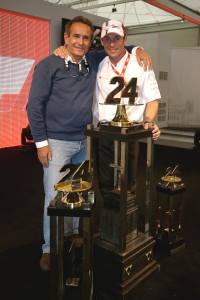 Tom Kristensen og Jacky Ickx repræsenterer tilsammen 14 Le Mans sejre. Ickx havde rekorden inden Tom K slog den. De er begge i Fælledparken ved Copenhagen Historic Grand Prix d. 2.-3. august.